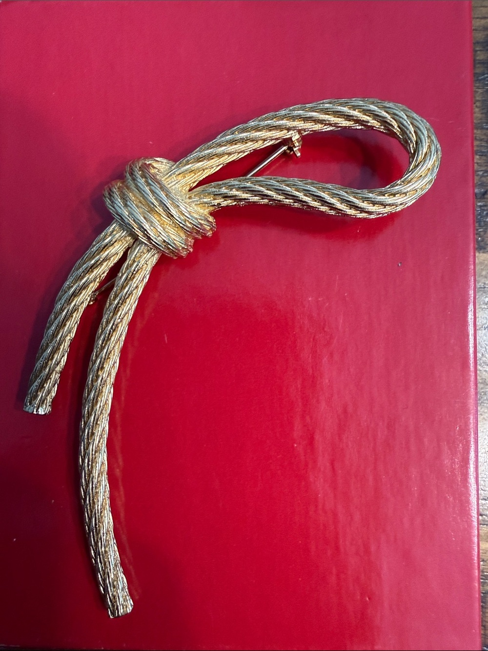 Gold Rope Knot Bow Brooch - Women Accessories